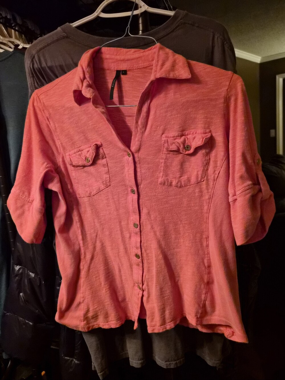 Womens size L Cathy button shirt